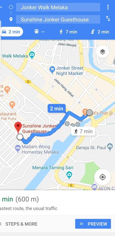 Sunshine Jonker Guesthouse Melaka Zewnętrze zdjęcie